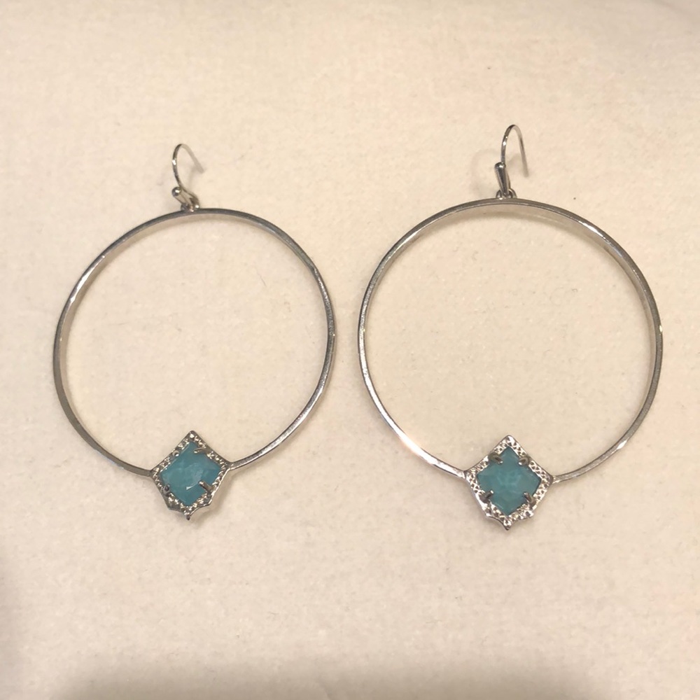 Kendra Scott Elberta Silver and Ice Blue Earrings
